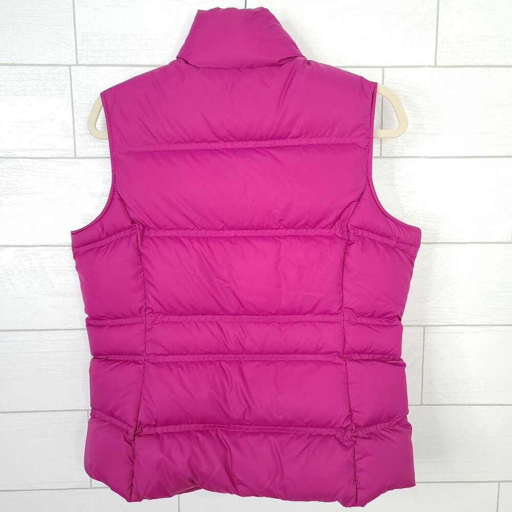Lands End Puffer Vest Down Feathers Pink Magenta Small Sleeveless Jacket Pockets - Picture 4 of 11